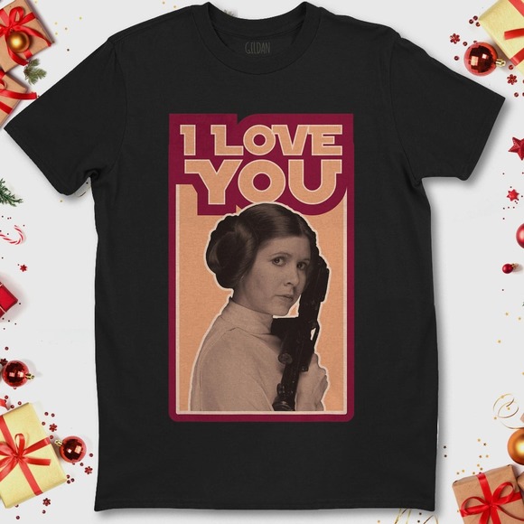 Star Wars Leia I LOVE YOU Iconic Unisex T-Shirt For Men Women - Picture 1 of 2